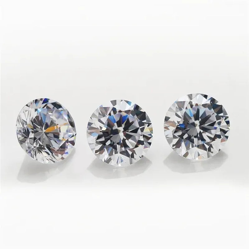 100pcs AAAAA Grade White 4-12mm Loose Zircon Stone Round Cut Cubic Zirconia