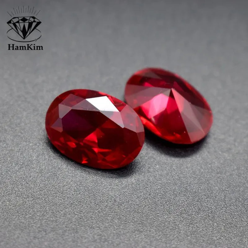Excellent Natural Emerald Oval Red Ruby Faceted Cut AAAAAA VVS Loose Gemstone