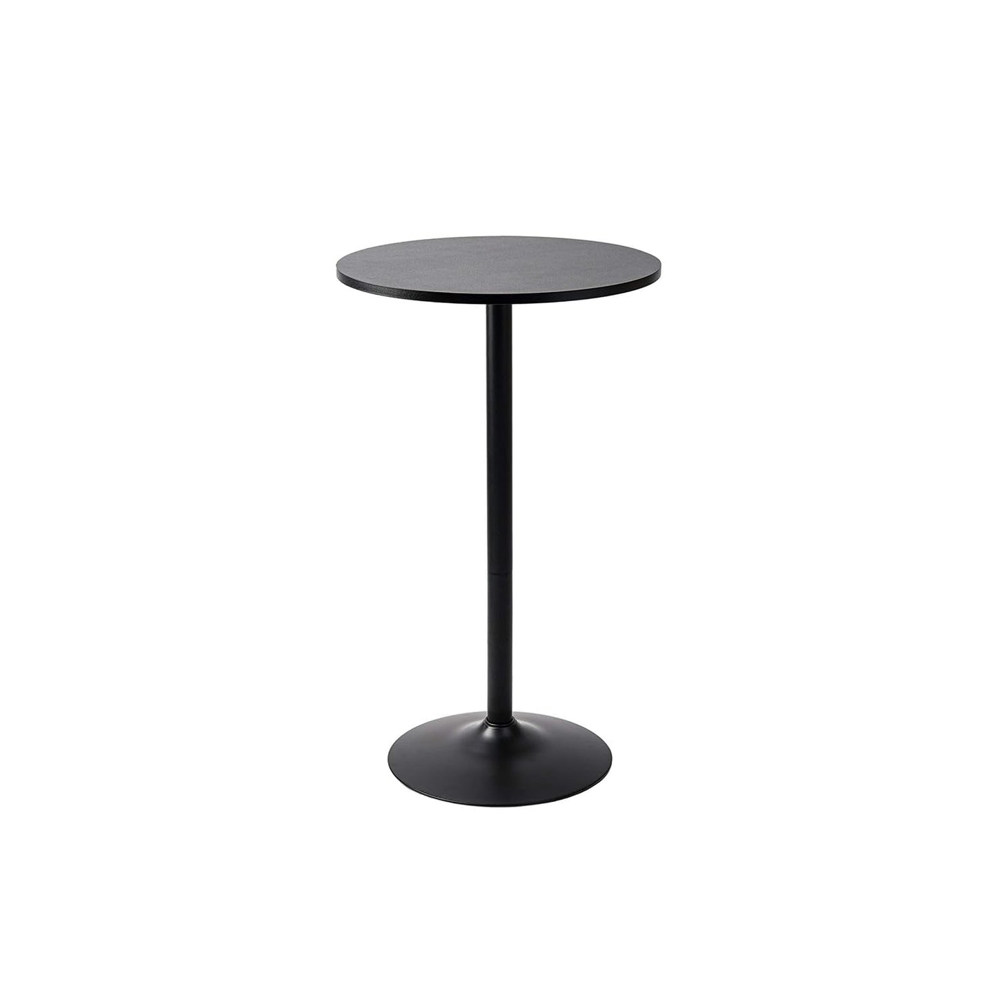 Santina, Single round Cocktail Bar, Pub, and Bistro High Top Table with Black Top and Base