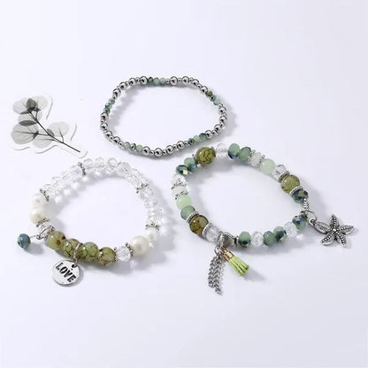 RAVIMOUR 3pcs Set Crystal Bracelets for Women Vintage Star Love Bracelet Female Jewelry Tassel Stone Charms Wristband Gift 2018