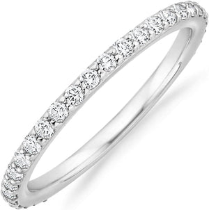 14K Gold Plated Cubic Zirconia Diamond Stackable Eternity Bands for Women