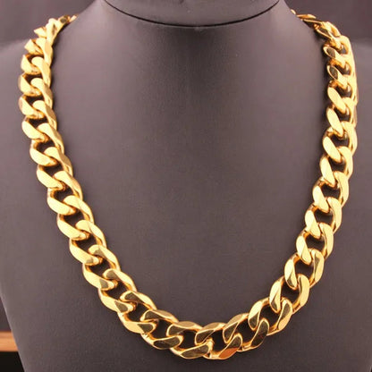 Men's or Women's Jewelry 15mm/19mm Stainless Steel Silver/Gold Curb Cuban Chain Necklace/Bracelet