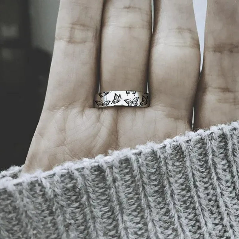 New 925 Sterling Silver Jewelry Ring Creativebutterfly Wedding Band Design Women Hot Selling Rings