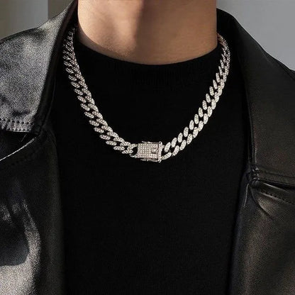 Fashion Hip Hop Iced Out Diamond Full Miami Curb Cuban Chain CZ Bling Rapper Necklaces for Women Men Jewelry