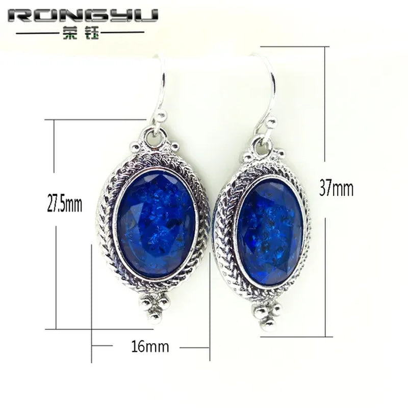925 Sterling Silver Natural Gemstone Sapphire  Drop Earrings Wedding Engagement Earrings Jewelry Gift for Women