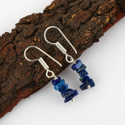 Natural Lapis Lazuli Chips Crystal Earring, Yoga Jewelry, Meditation Earring, Raw Gemstone, Birthday, Gift for Her, Gemstone Jewelry Mother'S Day Gifts (Lapis Lazuli)