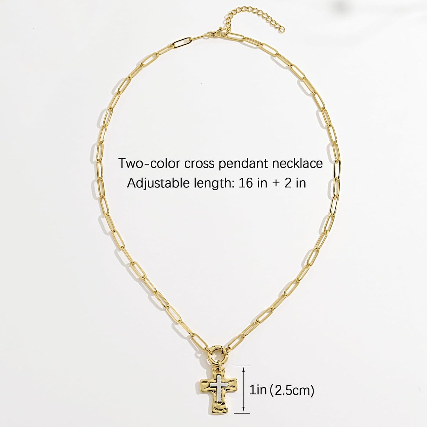 Unisex Silver Gold Cross Necklace,Sterling Silver Cross Necklace for Women,Mens Gold Silver Pendant Necklace,Gifts for Boyfriends or Girlfriends for Valentine'S Day,Birthdays,Christmas,Easter