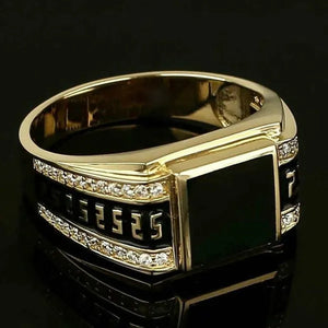 Luxury Men'S Fashion Groom Wedding Engagement Jewelry Boyfriend Father'S Day Birthday Gift Noble Gentleman Anniversary Party Ring Brand Jewelry US Size 5-14