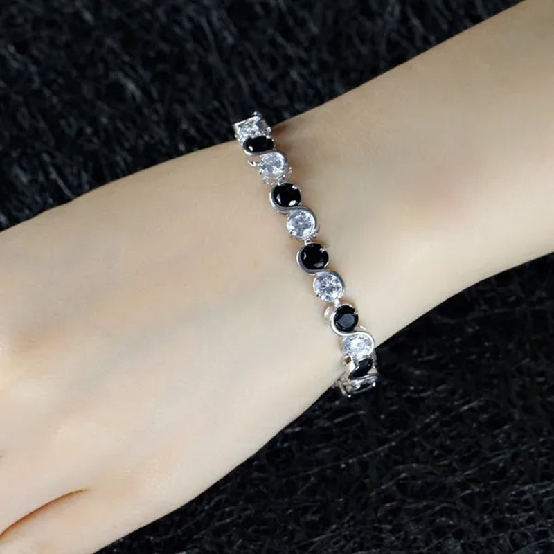 CANDICE White Gold Plated Natural Purple Crystal Bracelets Bangles For Femme Romantic Gift 18CM
