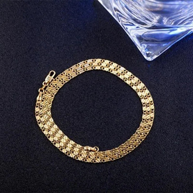 1Pc/3Pcs Men'S Women'S 16-30 Inch European Fashion Luxury Solid Chain Necklace Bridal Wedding Engagement High Jewelry Gifts
