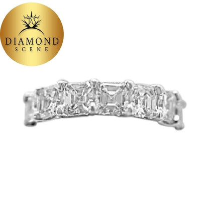 DIAMOND 19 ASSCHER DIAMOND ETERNITY BAND DIAMOND SET ALL AROUND ANNIVERSARY BAND