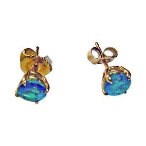 EMERALD GREEN ROUND SHAPE STUD EARRING