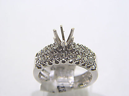 GLAMOROUS 18 ROUND BRILLIANT DIAMOND SETTING BAND 6 PRONG