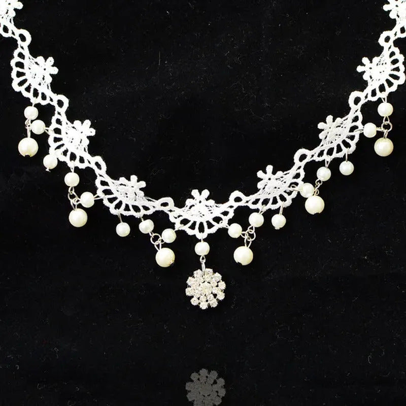 White Lace Necklace Chokers Black Collares Vintage Style Female Gothic Wedding R