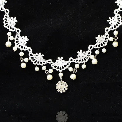 White Lace Necklace Chokers Black Collares Vintage Style Female Gothic Wedding R
