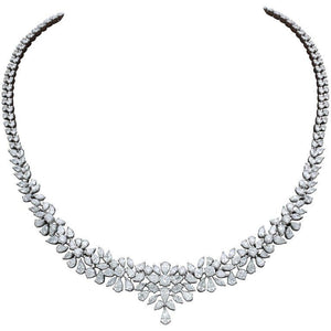 diamond necklace. 20.12 carats of round, pear and marquise shape diamonds 18 k