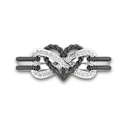 Delysia Kinghigh-Quality Exquisite Two-Color Rose Gold/Black Filled Ring Female