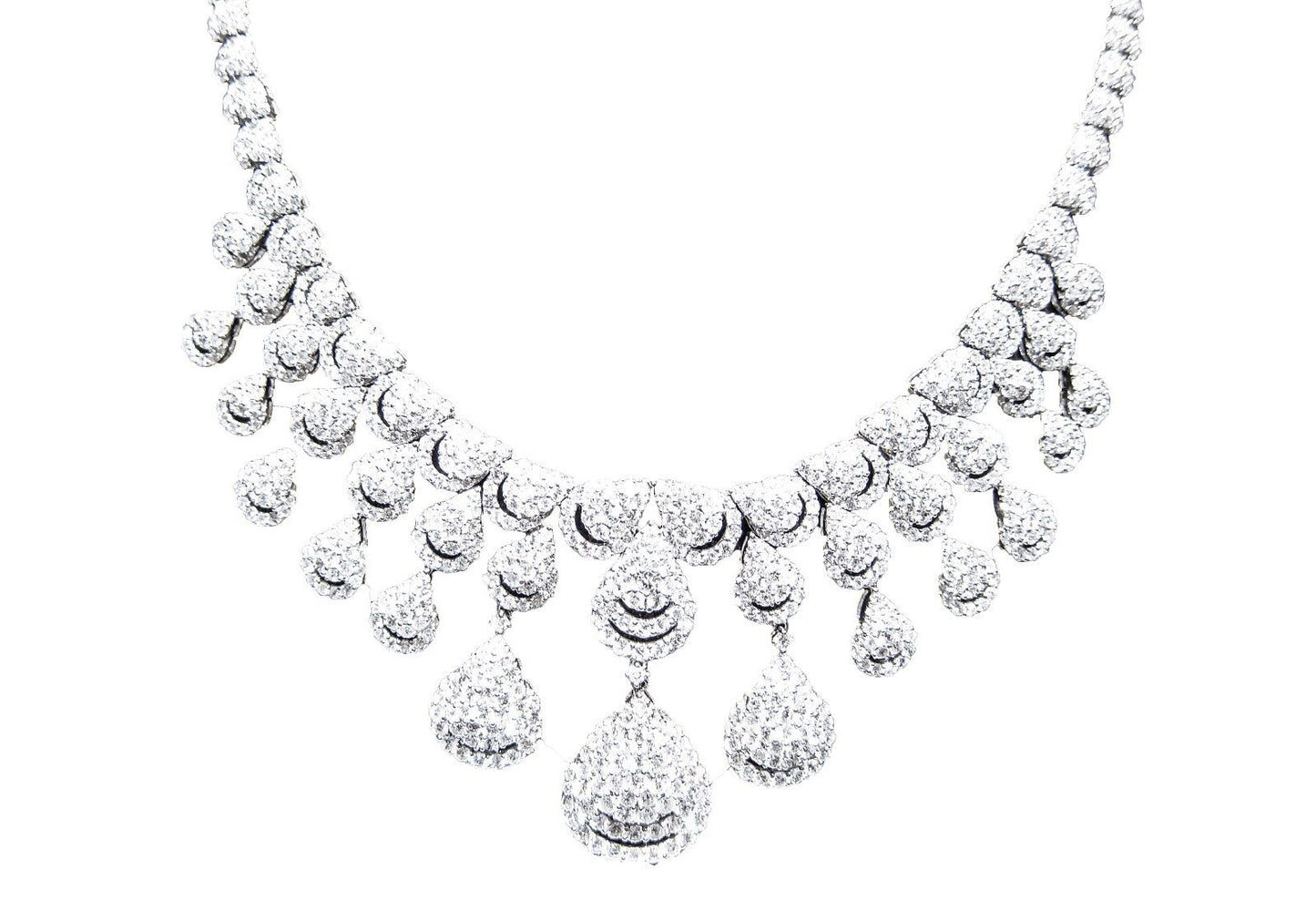 DIAMOND ROUND BRILLIANT SHAPE SET NECKLACE DANGLE DROP STYLE DIAMOND NECKLACE