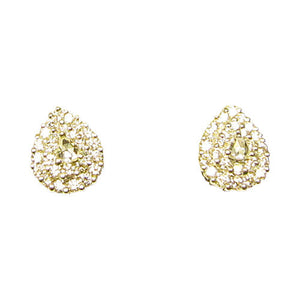 DIAMOND EARRING TWO PEAR SHAPE ROSE SHAPE DIAMOND ROUND