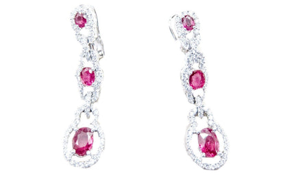 ruby three graduated set each round brilliant diamond