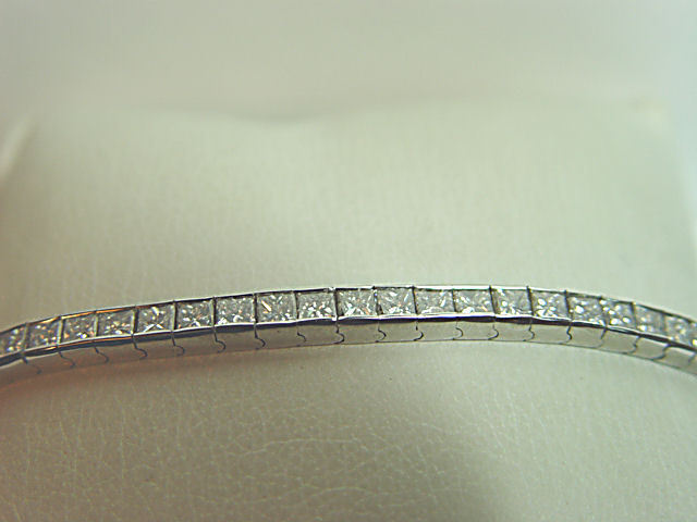 12.15 CT PRINCESS SHAPE DIAMOND 50 DIAMOND CHANNEL SET TENNIS DIAMOND BRACELET