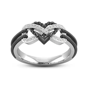 Delysia Kinghigh-Quality Exquisite Two-Color Rose Gold/Black Filled Ring Female