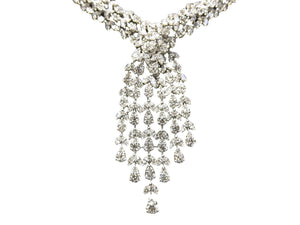 DIAMOND PEAR MARQUISE SHAPE NECKLACE 20 INCH LENGTH INCLUDING DROP 16 INCH NECK