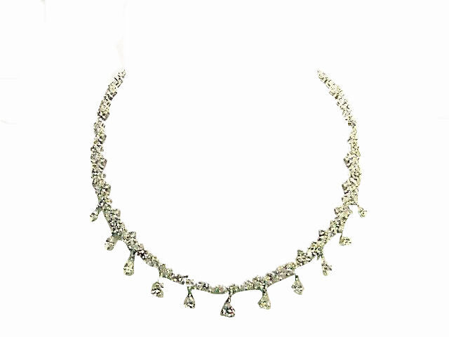 GRACEFUL PEAR 11 DROP DIAMOND SET ROUND BRILLIANT MARQUISE SHAPE DANGLE DIAMOND
