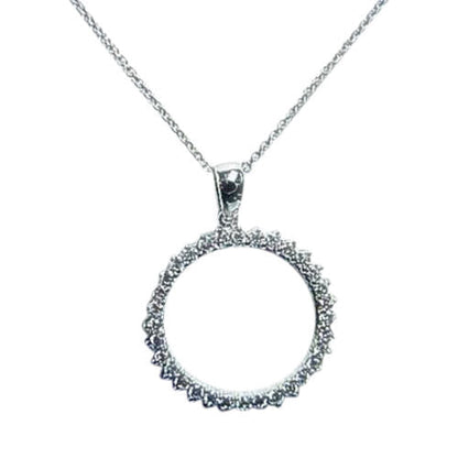 DIAMOND ROUND BR SHAPE CIRCLE PENDANT PRONG SET INCLUDED CHAIN