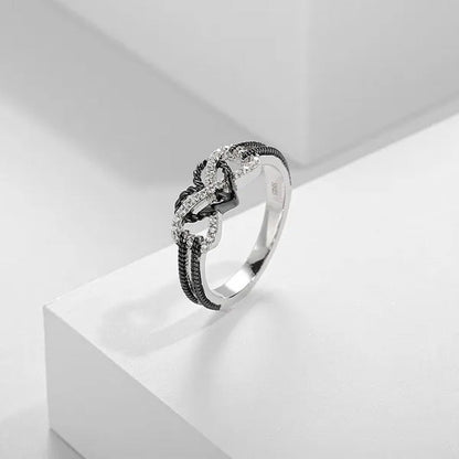 Delysia Kinghigh-Quality Exquisite Two-Color Rose Gold/Black Filled Ring Female