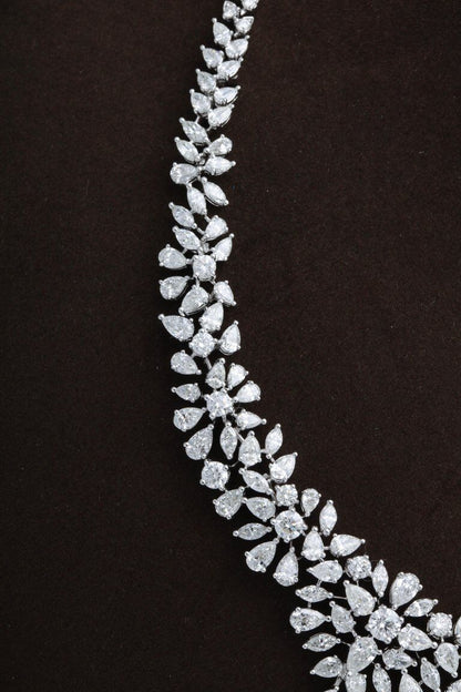 diamond necklace. 20.12 carats of round, pear and marquise shape diamonds 18 k