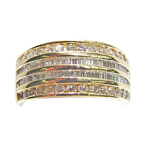 DIAMOND ROUND BRILLIANT SH BAGUETTE SH 4 ROW SET DIAMOND