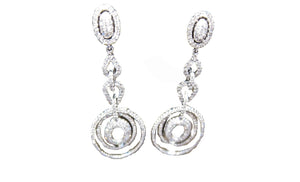 DIAMOND DANGLE EARRING PAVE STYLE EARRING DIAMOND HUGGIE DIAMOND EARRING