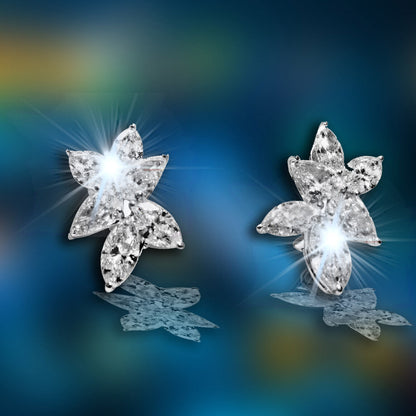 DIAMOND EARRING FOUR PEAR SHAPE TOTAL EIGHT MARQUISE TOTAL DIAMOND HUGIE EARRING