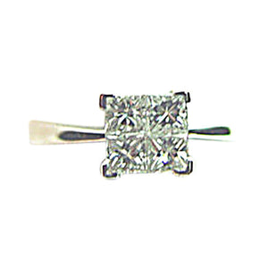 ELEGANT DIAMOND .80 CT G VS1 CLARITY PRINCESS SHAPE 4 STONE INVISIBLE SET