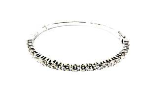 DIAMOND ROUND BRILLIANT BANGLE SET ON TOP PRONG SET CUFF DIAMOND BANGLE BRACELET