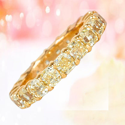 Eye catching Yellow Diamond Gold Eternity Band Ring