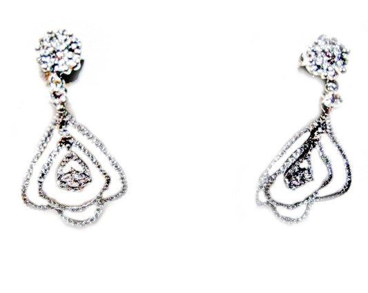 2.00 CT F COLOR VS1/2 CLARITY GRADE DIAMOND EARRING ROUND SHAPE 18 K WHITE GOLD