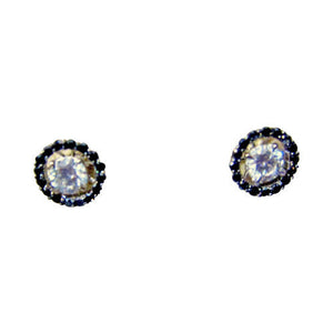 TWO DIAMOND ROUND SHAPE HALO ROUND BLACK DIAMOND STUD EARRINGD