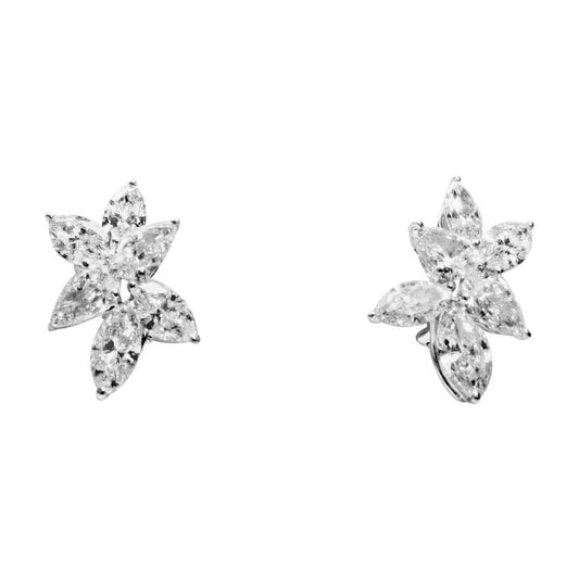 DIAMOND EARRING FOUR PEAR SHAPE TOTAL EIGHT MARQUISE TOTAL DIAMOND HUGIE EARRING