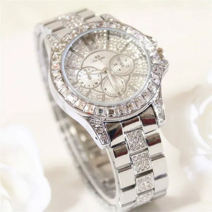 New Arrival Famous Brand Bling Watch Women Luxury Austrian Crystals Watch Rose Gold Shinning Diomand Rhinestone Fashion Bracelet