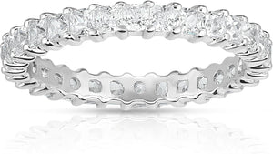 14K White Gold Princess Diamond (0.82-1.00 Ct, G-H Color, SI2-I1 Clarity) Eternity Ring