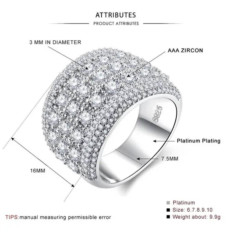 New Luxury Fashion Round Moissanite Diamond Ring Engagement Ring for Women Lady Anniversary Gift Jewelry Christmas Gift