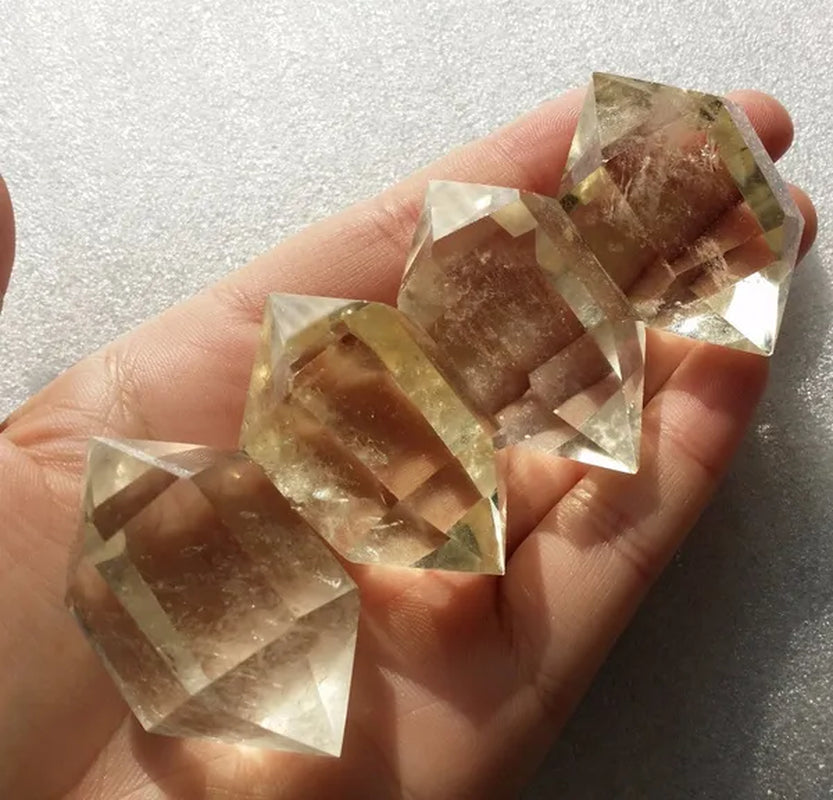 Natural citrine yellow crystal Double pointed Energy Bar crystal collection