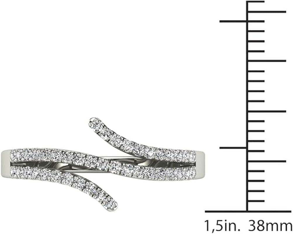14K White Gold 1/5Ct. TDW Diamond Bypass Ring (H-I, I1-I2)