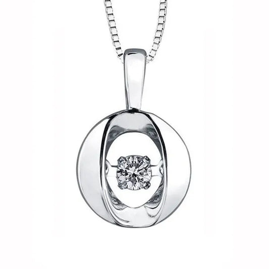 Cheri Jadore P3195-SS-05 Canadian Diamond Solitaire Oval Pendant, Sterling Silver - 0.05 CT.