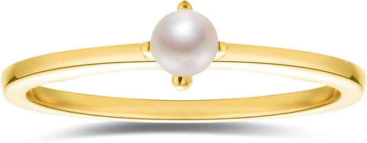 18K Gold Vermeil Tiny Pearl Ring