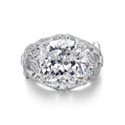 High Quality 4 Prong Setting White Sapphire Leaf Vine Rings for Women Bridal Wedding Luxury Ring Jewelry