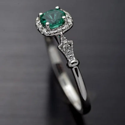 New and Noble Aquamarine/Ruby/Green Zircon AAA Ring Gold-Plated Jewelry Engagement Ring
