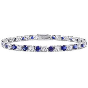 Created Gemstone Tennis Bracelet in Sterling Silver, 7.25"